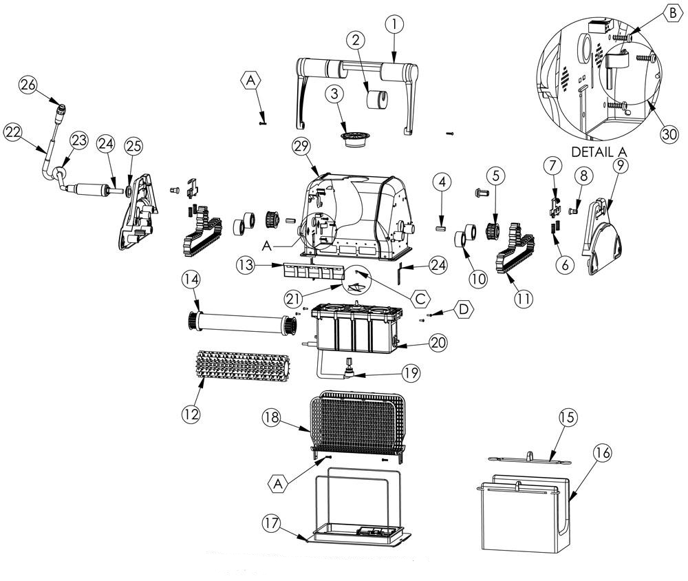 PIECES DETACHEES POUR ROBOT DOLPHIN