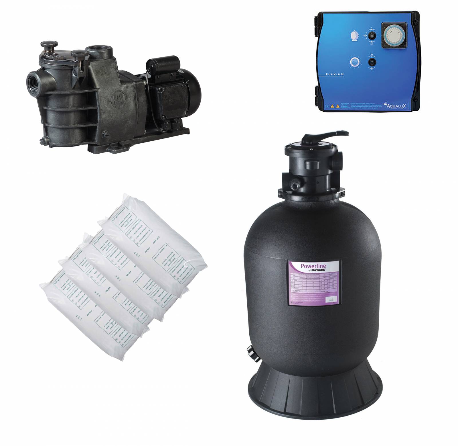 ACHETER UN KIT COMPLET FILTARTION POUR PISCINE EN DIAMETRE 500 3/4CV