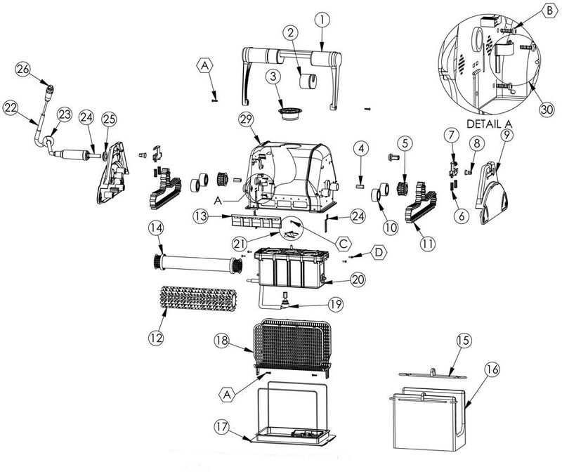 PIECES DETACHEES POUR ROBOT DOLPHIN