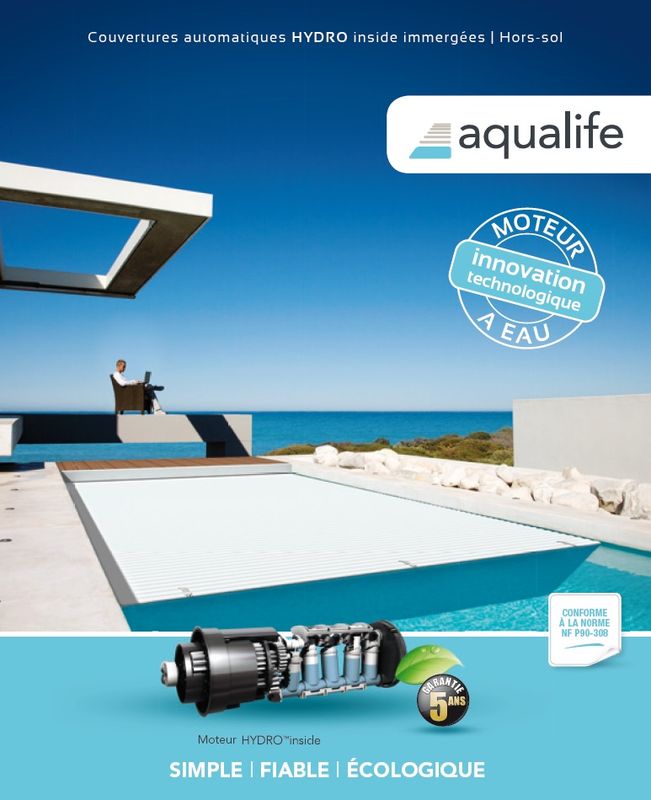 couverture automatique avec volet roulant de sécurité norme NF moteur garantie à vie hydraulique