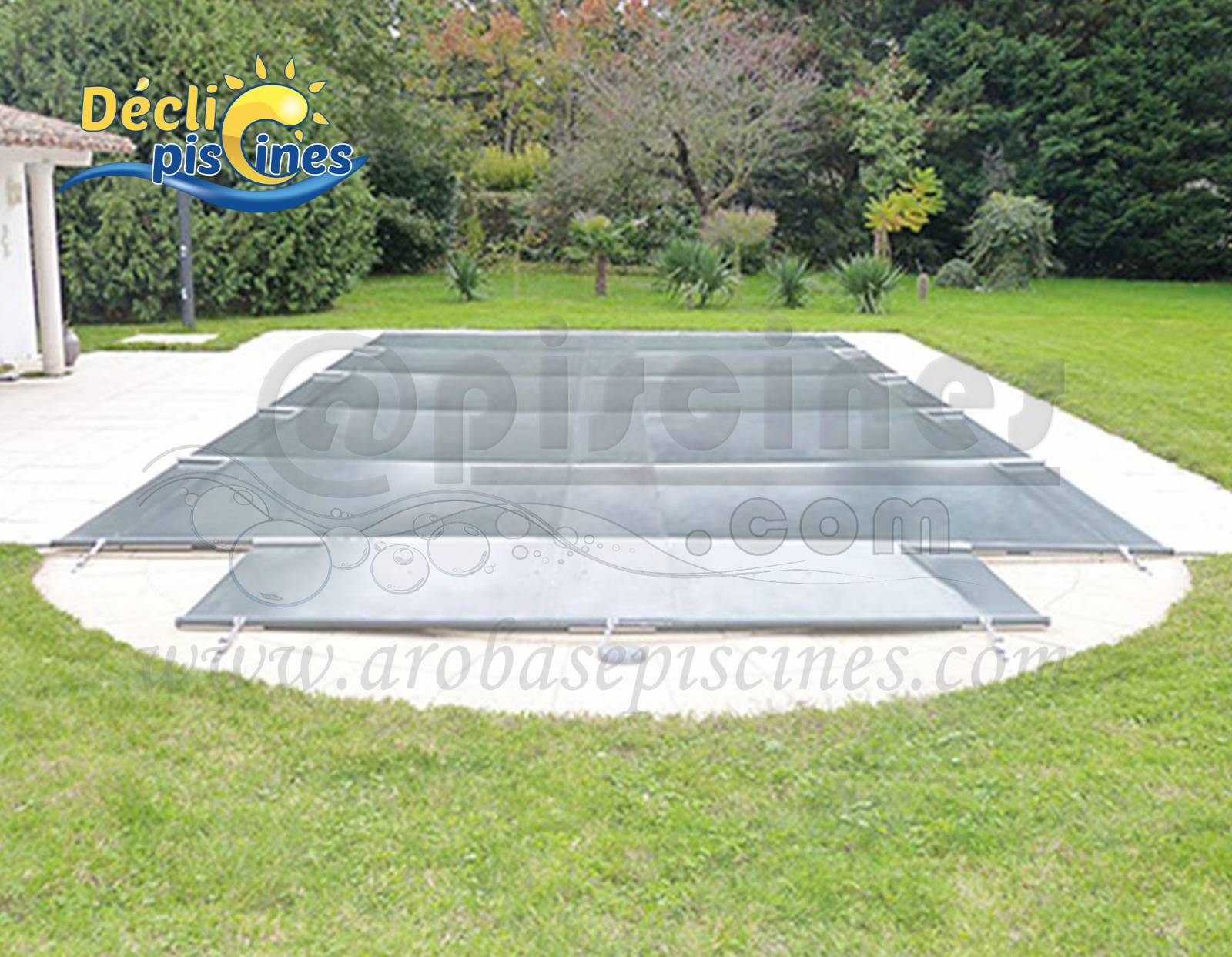 bache a barres de securite pour piscines DECLIC R600