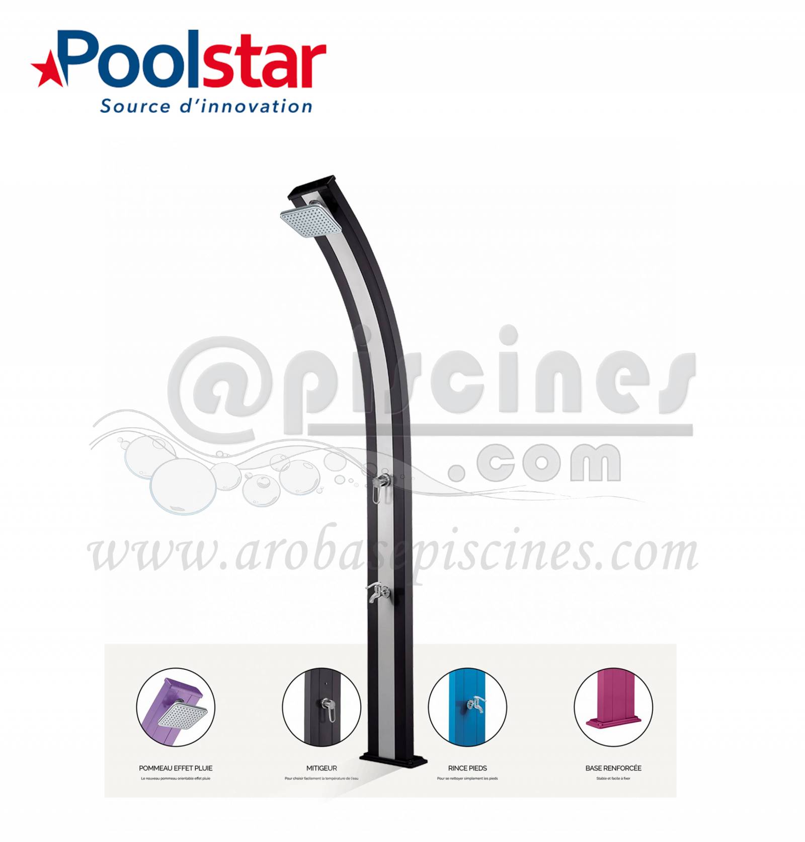 ACHETER UNE DOUCHE SOLAIRE GRIS ANTHRACITE INOX 30L