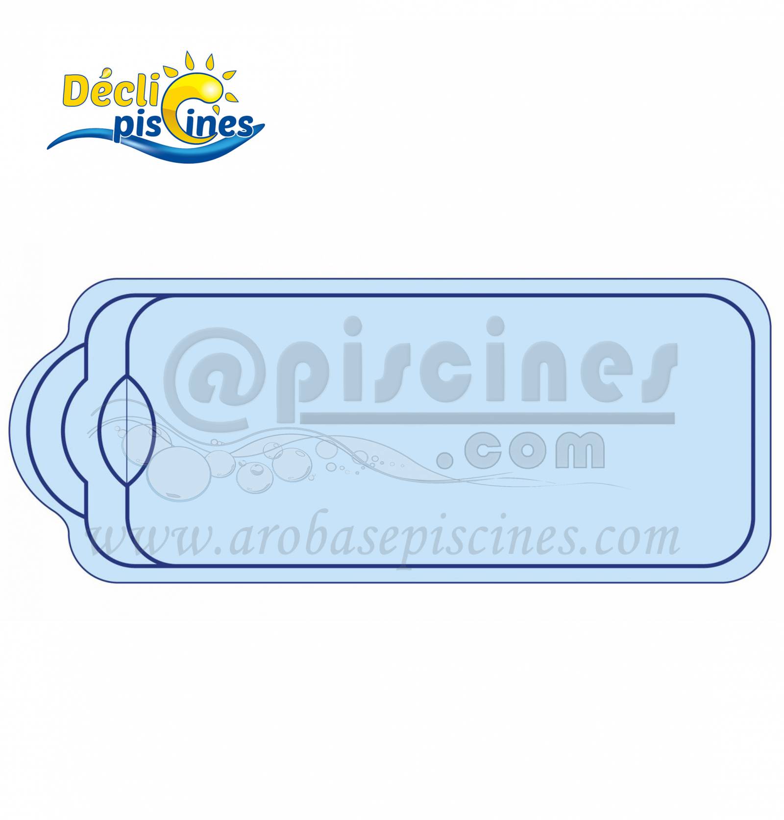 Piscine coque polyester rectangulaire 8X4 en kit